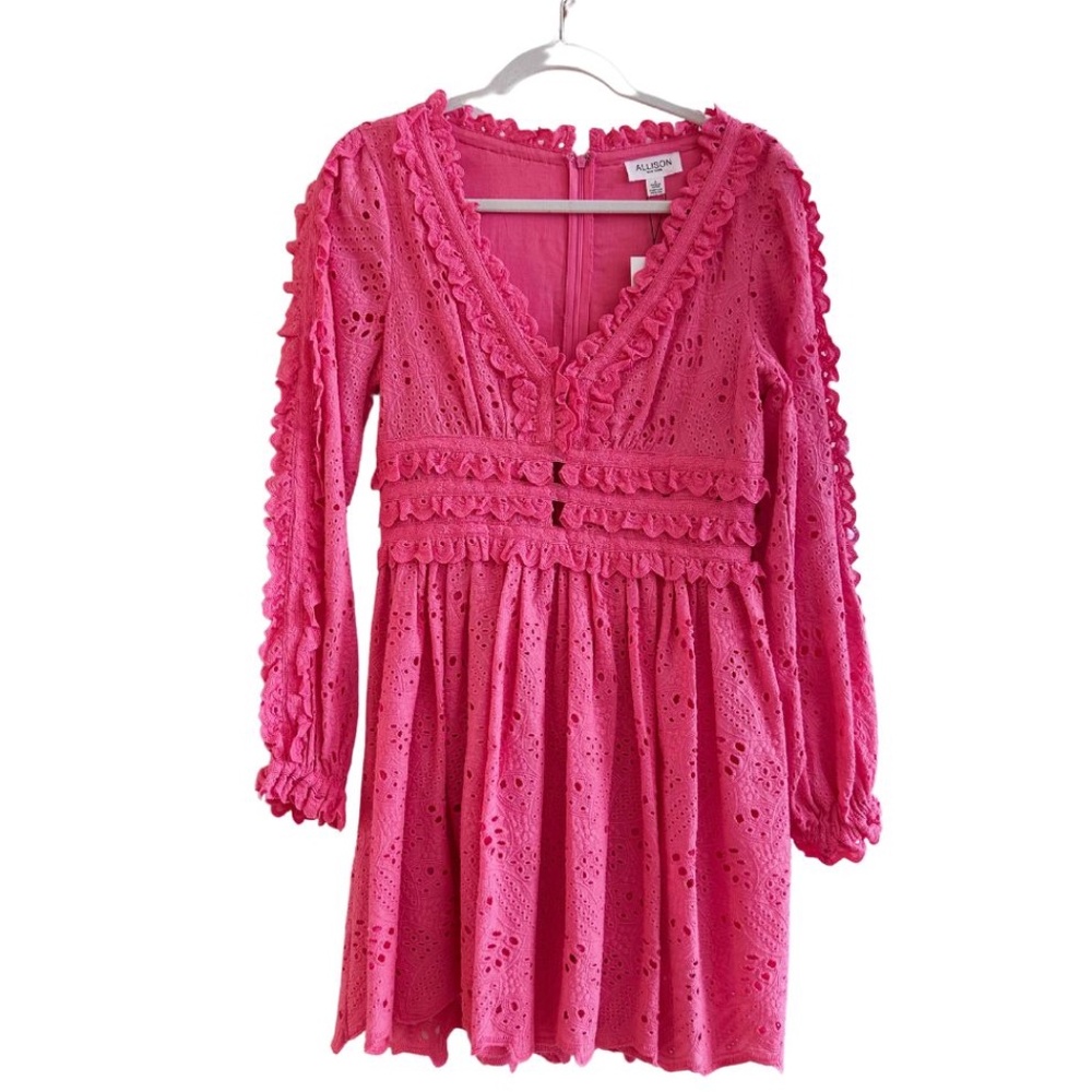 NWT Allison New York - Taylor Pink Eyelet Mini Dress Multiple Sizes Available